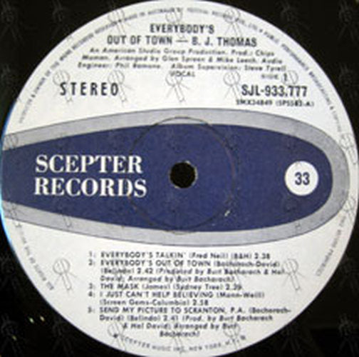THOMAS-- B.J. - Everybody's Out Of Town - 4