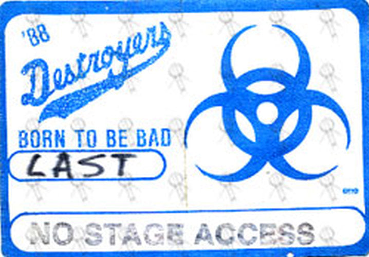 THOROGOOD &amp; THE DESTROYERS-- GEORGE - &#39;Born To Be Bad &#39;88 Tour&#39; Cloth Sticker Pass - 1