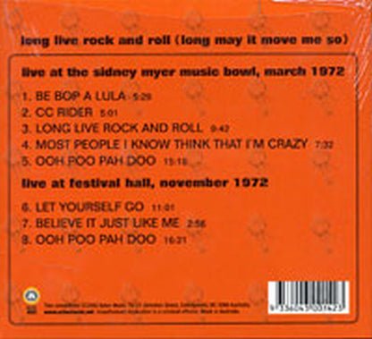 THORPE-- BILLY - Long Live Rock & Roll - 2