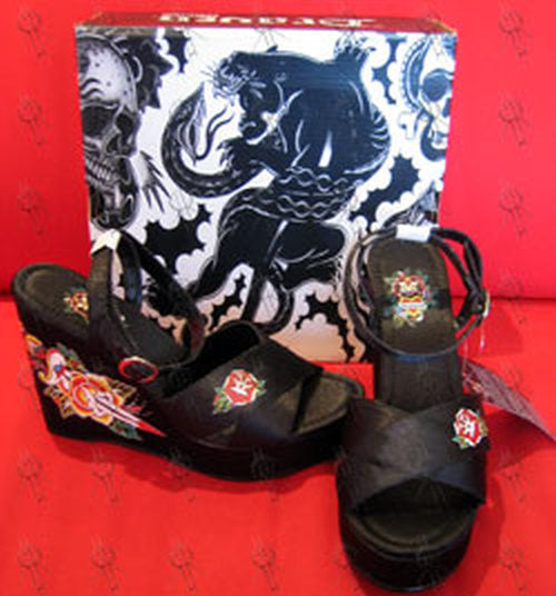 TOKYO HIRO - Black 'Hime' Design Womens' Wedge Shoes - 1