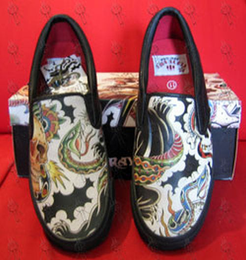 TOKYO HIRO - Black & White 'Muteki' Design Slip-On Shoes - 1