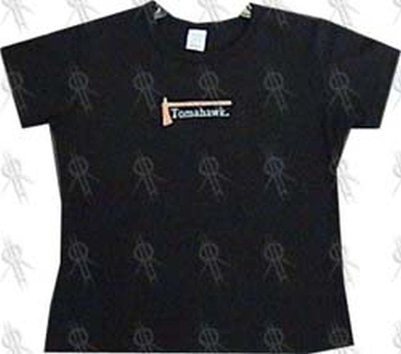 TOMAHAWK - Girls Black Embroidered 2002 Oz Tour T-Shirt - 1