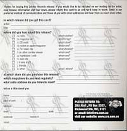 TOOL - Tool CD Slick/Mailing List Form - 2