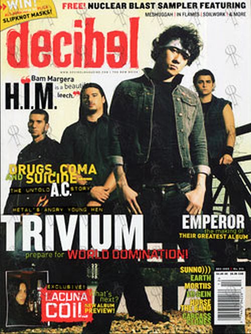 TRIVIUM - &#39;Decibel&#39; - December 2005 - Trivium On Cover - 1