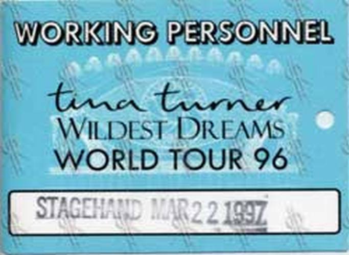 TURNER-- TINA - &#39;Wildest Dreams&#39; 1996 World Tour Working Personnel Pass - 1