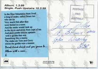 UNDERWORLD - 'Beaucoup Fish' Laminated Postcard - 2