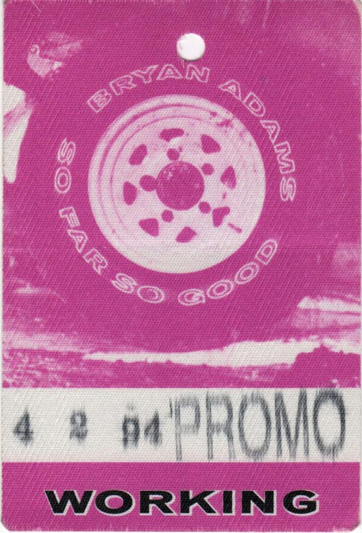 Centre Court, Melbourne, 4th February 1994 So Far So Good Tour Purple Promo Working Pass