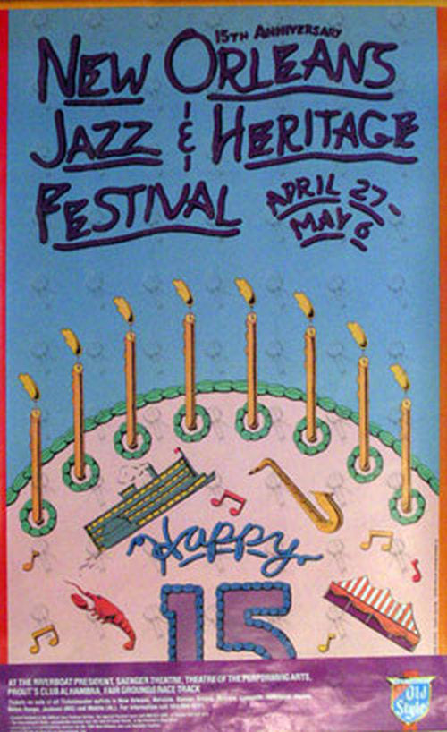 VARIOUS ARTISTS - New Orleans Jazz &amp; Heritage Festival &#39;15th Anniversary&#39; Promo Poster - 1