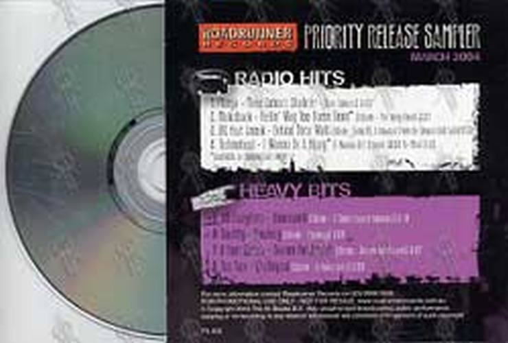 VARIOUS ARTISTS - Roadrunner Records Priority Release Sampler March 2004 - 2