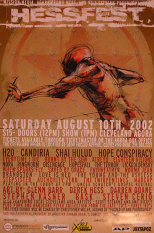 VARIOUS ARTISTS - Saturday August 10 2002 &#39;Hessfest&#39; Promo Poster - 1