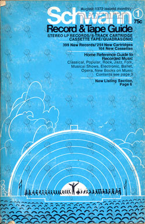 VARIOUS ARTISTS - Schwann Record & Tape Guide August 1972 - 1