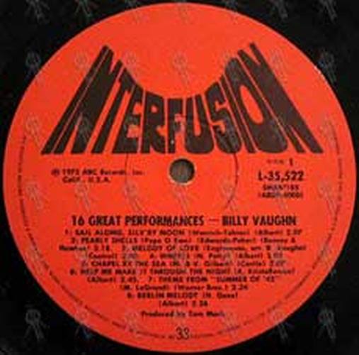 VAUGHN-- BILLY - Sixteen Great Performances - 3