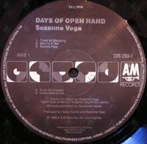 VEGA-- SUZANNE - Days Of Open Hand - 3