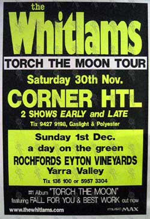 WHITLAMS-- THE - &#39;Torch The Moon Tour&#39; Gig Poster (Yellow) - 1