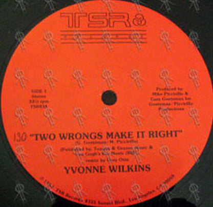 WILKINS-- YVONNE - Two Wrongs Make It Right & Back To Love - 3