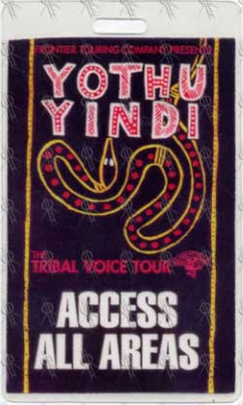 YOTHU YINDI - &#39;Tribal Voice Tour&#39; Access All Areas Laminate - 1