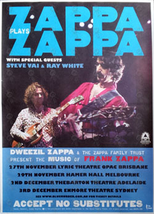 ZAPPA-- DWEEZIL - Zappa Plays Zappa 2007 Australian Tour Poster - 1
